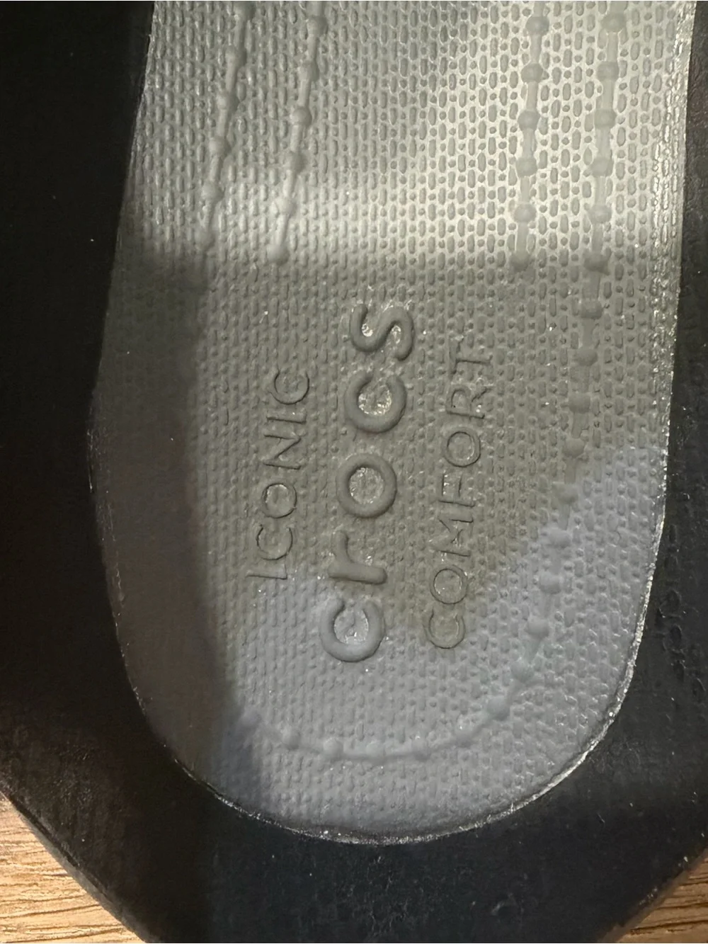 CROCS Black Mesh Slip-On Sandals with Gray Soles, 9